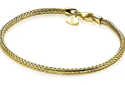 ZINZI zilveren schakelarmband geel verguld vossenstaart 2.5mm breed 19cm ZIA1287G
