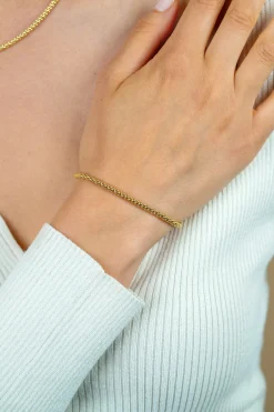 ZINZI zilveren schakelarmband geelverguld 18,5cm ZIA1288G