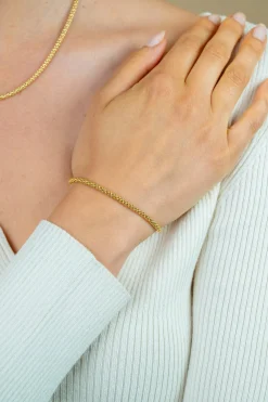 ZINZI zilveren schakelarmband geelverguld 18,5cm ZIA1288G