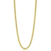 ZINZI zilveren schakelcollier geelverguld palmier 2mm breed 45cm ZIC1931G