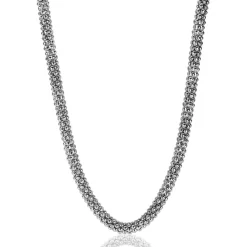 Zinzi zilveren schakelcollier 7mm breed, lengte 45cm ZIC733