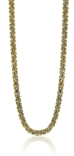 ZINZI zilveren schakelcollier 14K geelverguld 45cm ZIC1288G