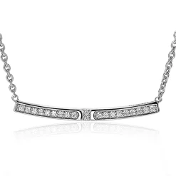 ZINZI zilveren schakelcollier met staafje witte zirconia's 42-45cm ZIC1957