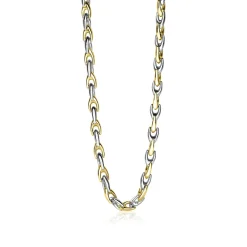 ZINZI zilveren schakelcollier geel verguld 6,4mm breed 45,5cm ZIC1641BG