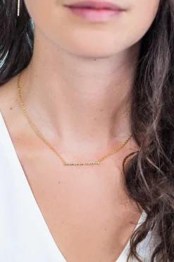 ZINZI zilveren schakelcollier geelverguld met balkje witte zirconia's, groene blauwe bruine kleurstenen 42-45cm ZIC1964G
