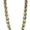 ZINZI zilveren schakelcollier geel verguld 7mm breed 45cm ZIC1290