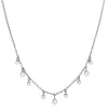 ZINZI zilveren schakelketting met negen ronde witte glasparels in verschillende groottes, speels verdeeld over de ketting 40-45cm ZIC2623