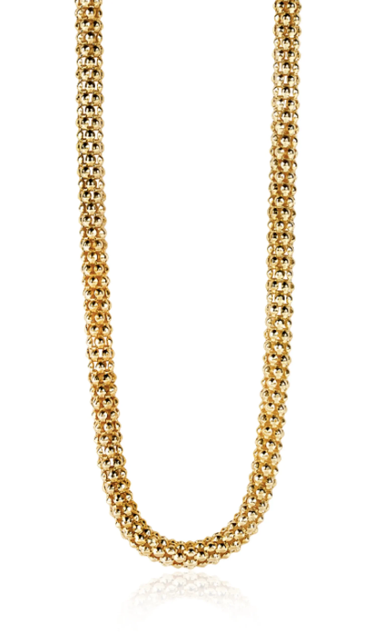 ZINZI zilveren schakelketting geel verguld 4,5mm breed 45cm ZIC1057G