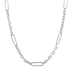 ZINZI zilveren schakelketting met vijf lange ovale schakels 5,5mm breed 43-47cm ZIC2711