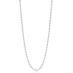 ZINZI zilveren scroll schakelketting, waarbij de schakels een dubbele krul/kronkeling maken 42-45cm ZIC2479