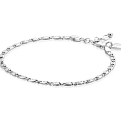 ZINZI zilveren scroll schakel armband (3mm breed) waarbij de schakels een dubbele krul/kronkeling maken 17-20cm ZIA2712