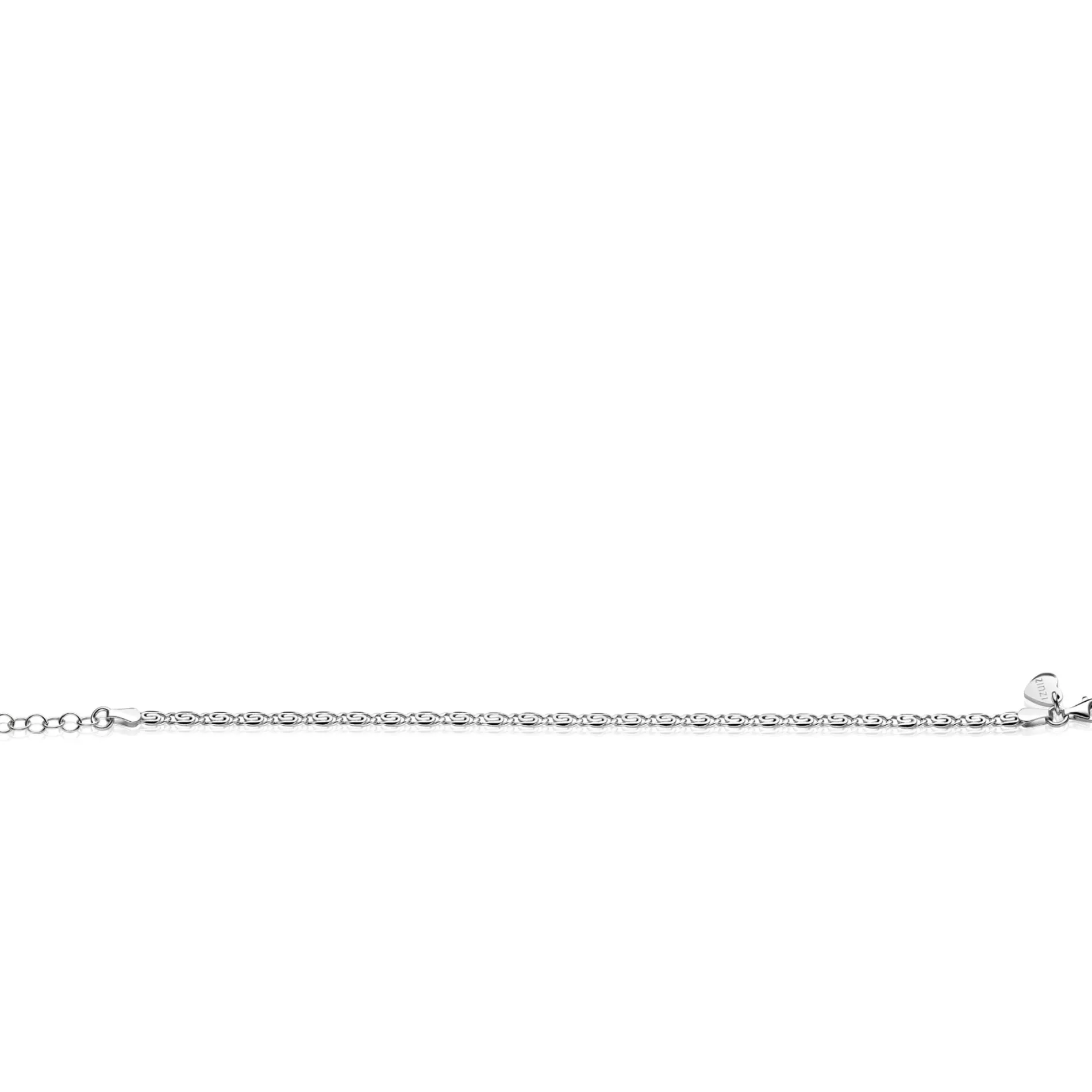 ZINZI zilveren scroll schakel armband (3mm breed) waarbij de schakels een dubbele krul/kronkeling maken 17-20cm ZIA2712