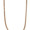 ZINZI zilveren slangen collier rosé verguld 1mm breed 45cm ZISL45R