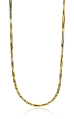Zinzi zilveren slangen collier geel verguld 1mm breed 45cm ZISL45G