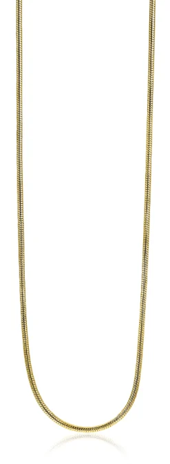 Zinzi zilveren slangen collier geel verguld 1mm breed 45cm ZISL45G