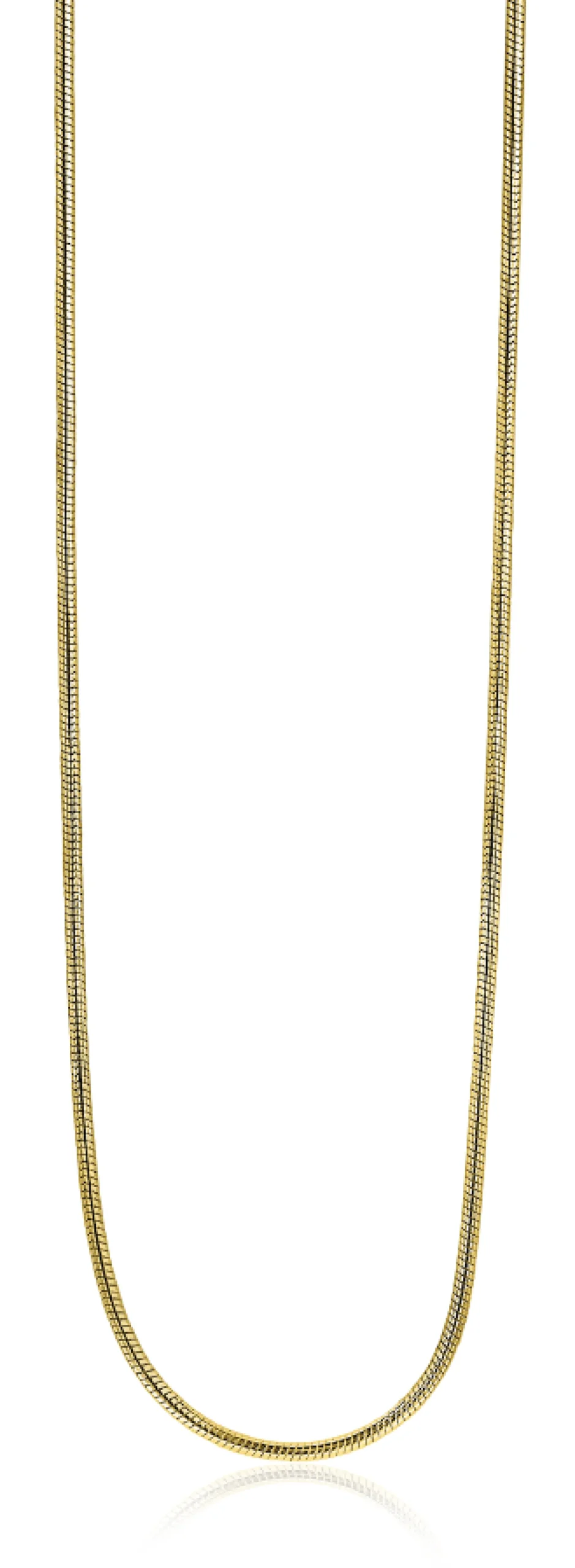 Zinzi zilveren slangen collier geel verguld 1mm breed 45cm ZISL45G