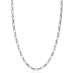 ZINZI zilveren stoere schakelketting 45cm met rechthoekige schakels 3,8mm breed ZIC2514