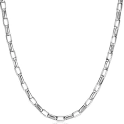 ZINZI zilveren stoere schakelketting 45cm met rechthoekige schakels 3,8mm breed ZIC2514