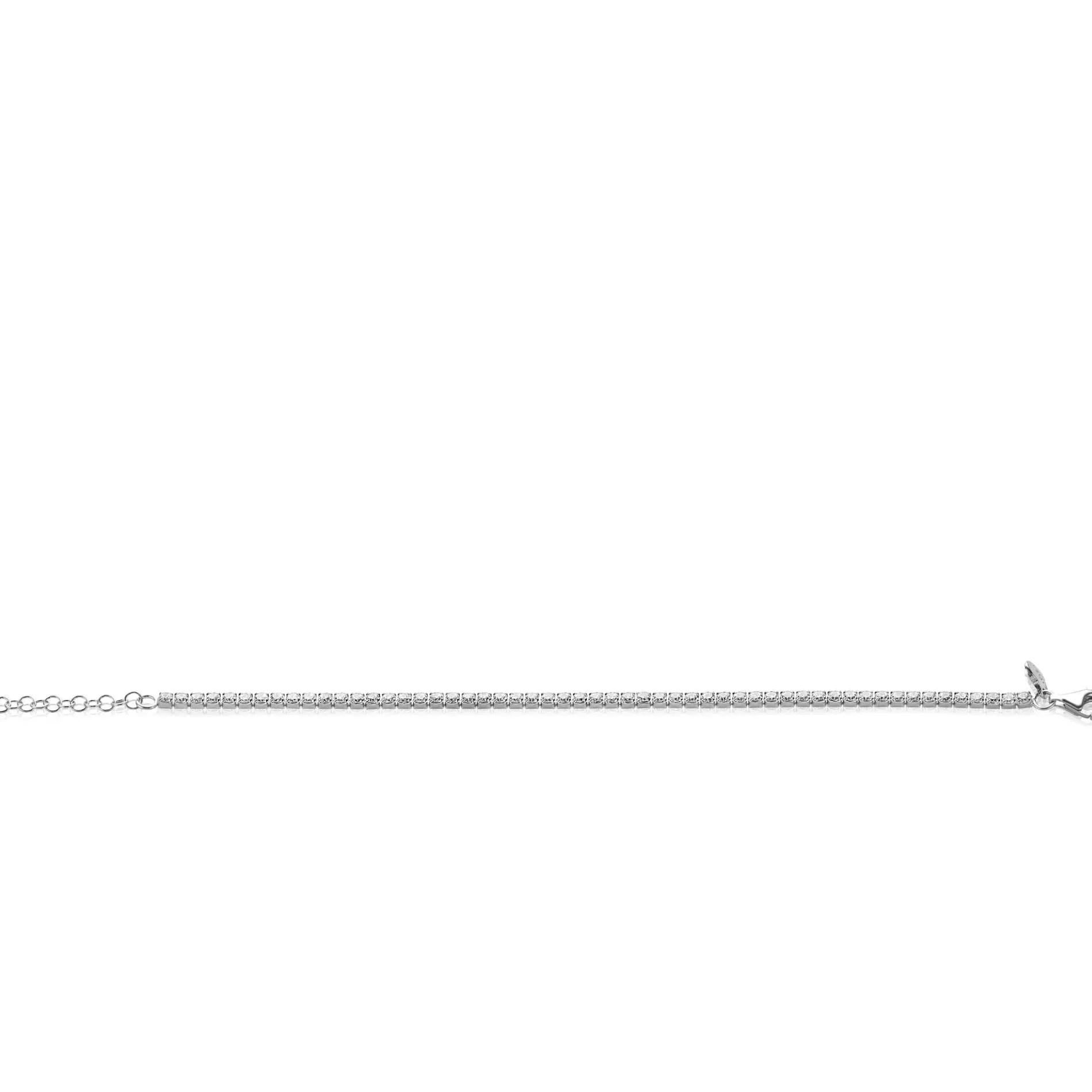 ZINZI zilveren tennis armband 3mm breed en bezet met witte zirkonia's in vierkante kastzettingen 17-20cm ZIA2665