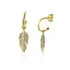 ZINZI zilveren trendy oorsieraden 14K geel verguld veertje ZIO1867G