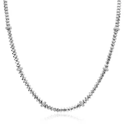 ZINZI zilveren vierkante schakel ketting 6mm breed afwisselend bezet met witte zirkonia's 45cm ZIC2678