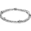 ZINZI zilveren vierkante schakel armband 6mm breed afwisselend bezet met witte zirkonia's 19cm ZIA2678