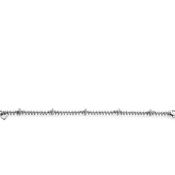 ZINZI zilveren vierkante schakel armband 6mm breed afwisselend bezet met witte zirkonia's 19cm ZIA2678