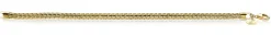 ZINZI zilveren vossenstaart armband 14K geel verguld 4mm breed ZIA1925G