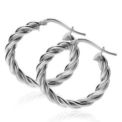 ZINZI zilveren wokkel oorringen met gedraaide buis 26x4mm ZIO2281