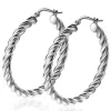 ZINZI zilveren wokkel oorringen met gedraaide buis 37x4mm ZIO2282